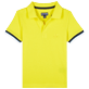 Boys Others Solid - Boys Cotton Pique Polo Shirt Solid, Lemon front view