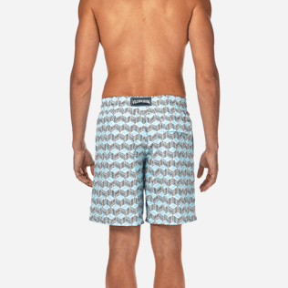 Men Long classic Printed - Fishes Cube Long Cut Swim shorts, Azure supp2 Men Long classic Printed - Fishes Cube Long Cut Swim shorts, Azure supp2