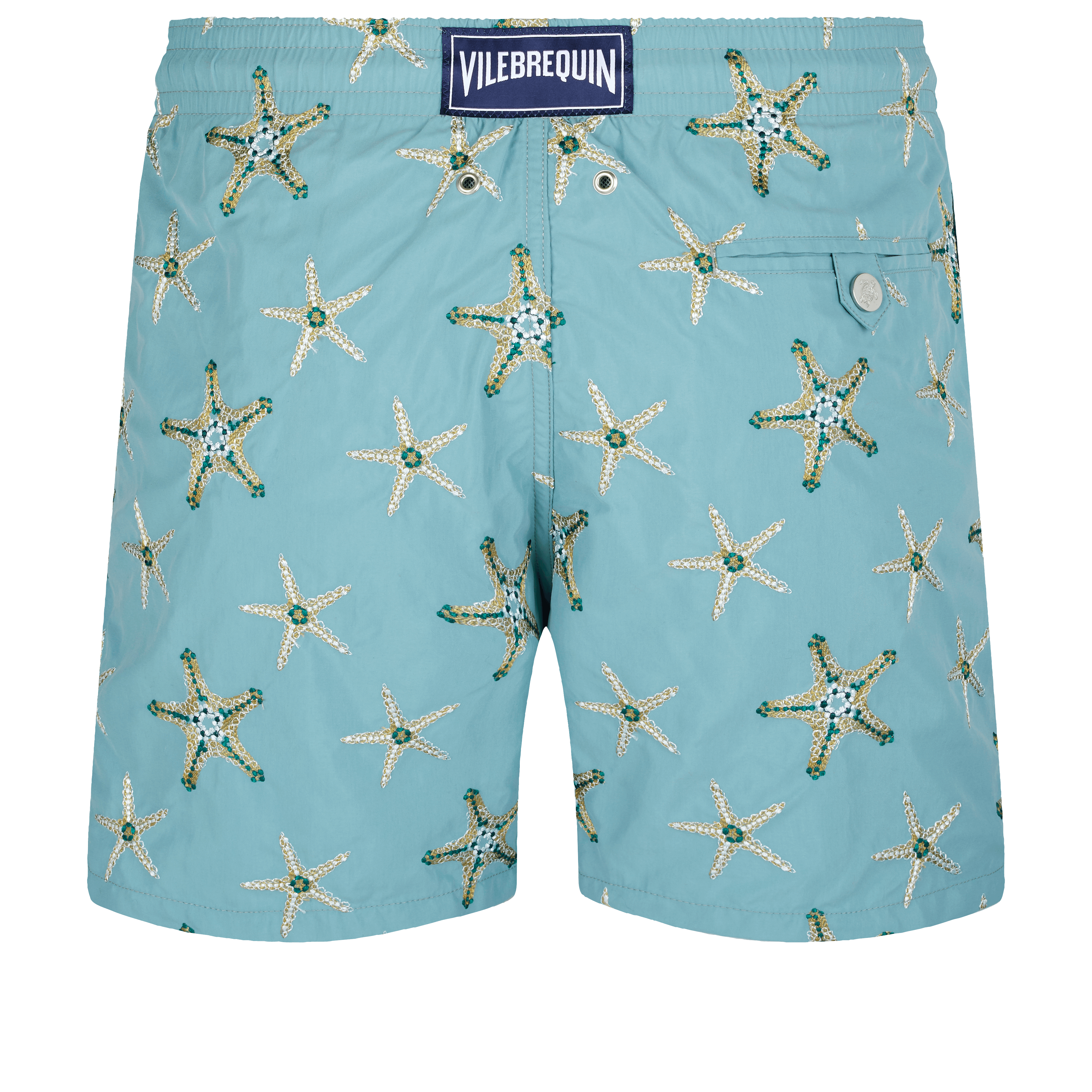 Men Swim Shorts Embroidered Starfish Dance Vilebrequin