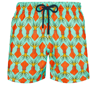 Men Ultra-light classique Printed - Men Swim Trunks Ultra-light and packable 2008 Graphic Squids , Lagoon front view
