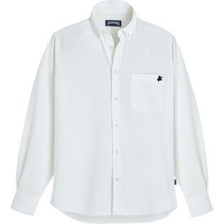 Herren Andere Uni - Solid Baumwollhemd für Herren, Off white Vorderansicht
