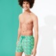 Men Classic Embroidered - Men Swimwear Embroidered 2007 Snails  - Limited Edition, Veronese green front worn view