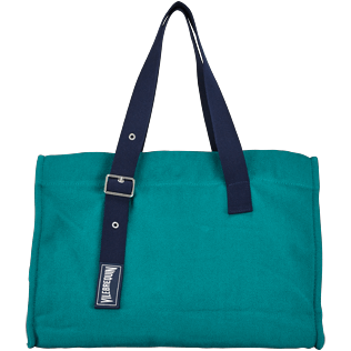 Altri Unita - Borsa da spiaggia grande in cotone tinta unita, Pino front Altri Unita - Borsa da spiaggia grande in cotone tinta unita, Pino front