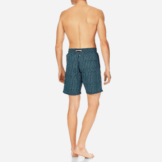 Homme Coupe longue Imprimé - Maillot de bain Stretch Homme Modernist Fish, Bleu marine backworn Homme Coupe longue Imprimé - Maillot de bain Stretch Homme Modernist Fish, Bleu marine backworn