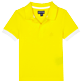 Boys Others Solid - Boys Cotton Pique Polo Shirt Solid, Safran front Boys Others Solid - Boys Cotton Pique Polo Shirt Solid, Safran front
