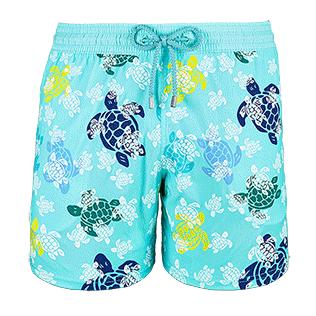 Men Classic / Moorea Printed - Men Glow in the dark Swimtrunks Turtles Gang, Lagoon front Men Classic / Moorea Printed - Men Glow in the dark Swimtrunks Turtles Gang, Lagoon front