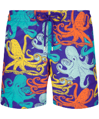 Men Swim Shorts Octopussy Purple blue front view