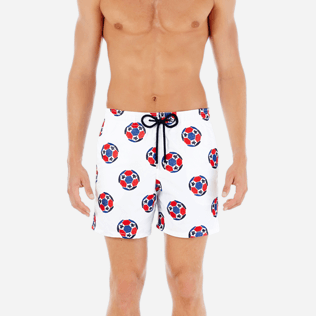 Herren Klassische Moorea Bestickt - Soccer Turtles Bademode mit Stickarbeiten für Herren – Limited Edition, Weiss supp1 Herren Klassische Moorea Bestickt - Soccer Turtles Bademode mit Stickarbeiten für Herren – Limited Edition, Weiss supp1