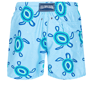 Picture of Men Classic Printed - Men Swim Trunks Mosaic Turtles, Sky blue back view Picture of Men Classic Printed - Men Swim Trunks Mosaic Turtles, Sky blue back view