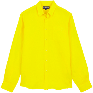 Hombre Autros Liso - Camisa de lino lisa para hombre, Buttercup yellow front Hombre Autros Liso - Camisa de lino lisa para hombre, Buttercup yellow front