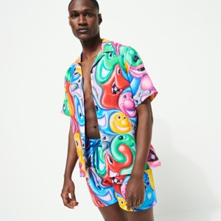 Men Others Printed - Men Swim Trunks Faces In Places - Vilebrequin x Kenny Scharf, Multicolor details view 3