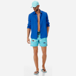 Hombre 017 Bordado - Bañador bordado con estampado Monaco para hombre - Edición limitada, Azul tropezien supp2 Hombre 017 Bordado - Bañador bordado con estampado Monaco para hombre - Edición limitada, Azul tropezien supp2