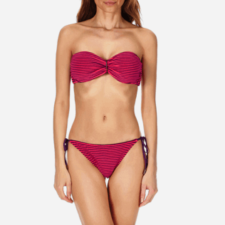 Donne Tops Grafico - Top bikini donna a fascia in spugna a righe, Ametista supp4 Donne Tops Grafico - Top bikini donna a fascia in spugna a righe, Ametista supp4