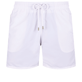Men Classic Solid - Men Swimwear Solid, White front view