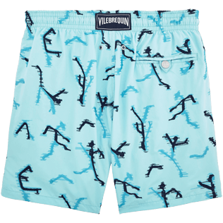 Men Classic / Moorea Embroidered - Danse du Feu All Over Embroidered Swim shorts, Lagoon back Men Classic / Moorea Embroidered - Danse du Feu All Over Embroidered Swim shorts, Lagoon back