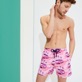 Men Classic Printed - Men Swim Trunks 1992 On The Road, Pink litchi front worn view