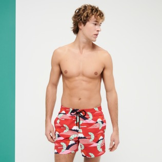 Men Stretch classic Printed - Men Stretch Swim Trunks Japan Birds, Peppers front worn view