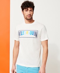 Hombre Autros Estampado - Camiseta sofisticada con logotipo de Vilebrequin y estampado Vilebrequin Multicolore para hombre, Off white vista frontal desgastada