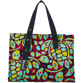 Others Printed - Large Beach Bag 2021 Neo Turtles, Navy front view