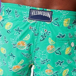 Men Classic Embroidered - Men Swim Trunks Embroidered 1994 Presse-Citron - Limited Edition, Veronese green details view 2