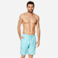 Men Others Solid - Men Cargo Linen Bermuda Shorts Solid, Acqua frontworn Men Others Solid - Men Cargo Linen Bermuda Shorts Solid, Acqua frontworn