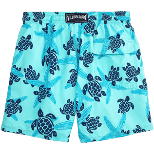 Men Classic / Moorea Printed - Starlettes & Turtles Swim shorts, Lagoon back Men Classic / Moorea Printed - Starlettes & Turtles Swim shorts, Lagoon back