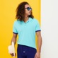 男款 Others 纯色 - Men Cotton Pique Polo Shirt Solid, Lazulii blue 细节视图3