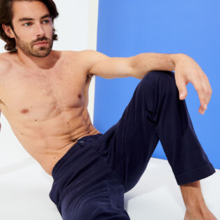 Hombre Autros Liso - Pantalones de chándal en tejido de gabardina para hombre, Deep blue supp4 Hombre Autros Liso - Pantalones de chándal en tejido de gabardina para hombre, Deep blue supp4