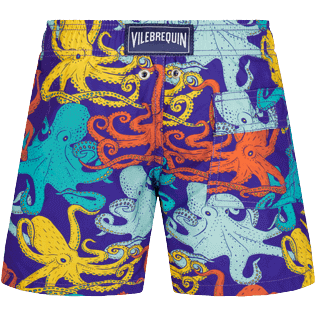 Boys Swim Trunks Octopussy Purple blue back view