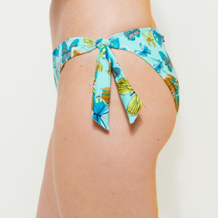 Donna Slip classico Stampato - Slip bikini mini donna con laccetti Butterflies, Laguna dettagli vista 4