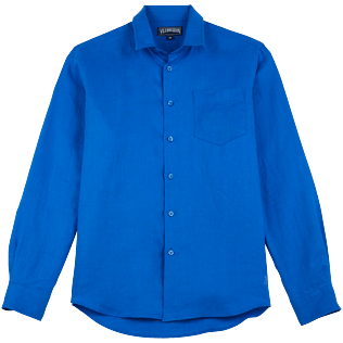 Men Others Solid - Men Linen Shirt Solid, Sea blue front Men Others Solid - Men Linen Shirt Solid, Sea blue front