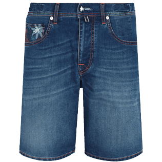 Uomo Altri Stampato - Bermuda uomo in denim con stampa 1977 Spring Flower, Blu marine front Uomo Altri Stampato - Bermuda uomo in denim con stampa 1977 Spring Flower, Blu marine front