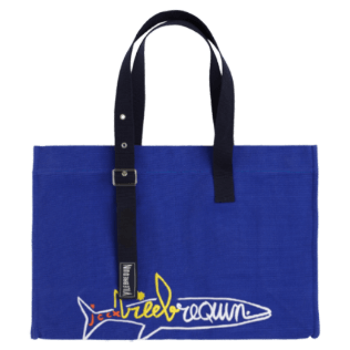 AUTRES Brodé - Sac de plage broderie Vilebrequin requin - Vilebrequin x JCC+ - Edition limitée, Bleu de mer front AUTRES Brodé - Sac de plage broderie Vilebrequin requin - Vilebrequin x JCC+ - Edition limitée, Bleu de mer front