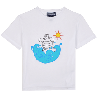 Garçons AUTRES Imprimé - T-shirt en Coton Organique garçon Surf, Blanc vue de face