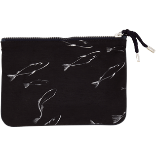 Bags Printed - Zipped Cotton Beach pouch Fish Dance, Black back Bags Printed - Zipped Cotton Beach pouch Fish Dance, Black back
