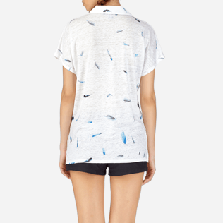 Women Polos Printed - Blue Breath Jersey Polo, White supp2 Women Polos Printed - Blue Breath Jersey Polo, White supp2
