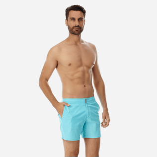Men Flat belts Solid - Men Flat Belt Stretch Swimwear Solid, Tropezian blue frontworn Men Flat belts Solid - Men Flat Belt Stretch Swimwear Solid, Tropezian blue frontworn
