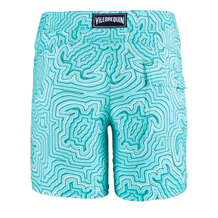 Men Short, Fitted Printed - Men Short and Fitted Stretch Swimwear Hypnotic Turtles, Curacao back Men Short, Fitted Printed - Men Short and Fitted Stretch Swimwear Hypnotic Turtles, Curacao back