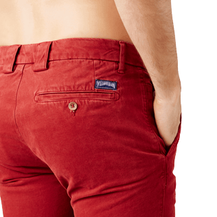 Hombre Autros Liso - Pantalón chino estrecho para hombre, Carmin supp1 Hombre Autros Liso - Pantalón chino estrecho para hombre, Carmin supp1