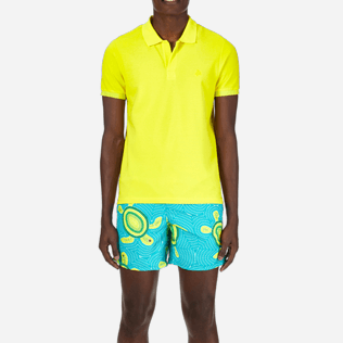 Hombre Autros Liso - Polo de piqué de algodón liso para hombre, Limon supp1 Hombre Autros Liso - Polo de piqué de algodón liso para hombre, Limon supp1