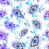 Niñas Autros Estampado - Girls Cotton Dress Flash Flowers, Purple blue estampado