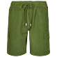 Men Others Solid - Men Linen Bermuda Shorts cargo pockets, Sycamore front view