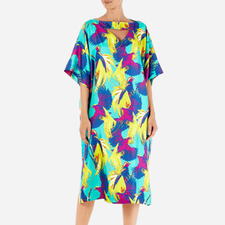 Femme cover-up Imprimé - Robe en Twill de Soie Femme Birds of Paradise, Vert veronese supp1 Femme cover-up Imprimé - Robe en Twill de Soie Femme Birds of Paradise, Vert veronese supp1