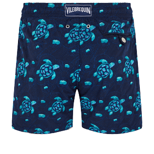 Herren Klassische Bestickt - Turtles Jewels Badeshorts mit Stickerei für Herren – Limited Edition, Marineblau Rückansicht