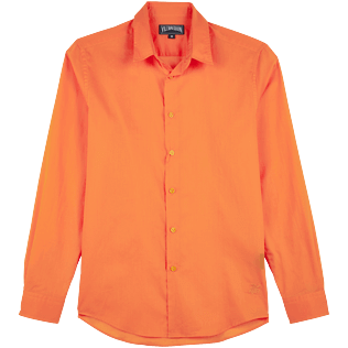 Men Others Solid - Unisex cotton voile Shirt Solid, Apricot front view