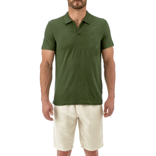 Homme Polos Uni - Polo en jersey de Lin Uni, Olive supp2 Homme Polos Uni - Polo en jersey de Lin Uni, Olive supp2