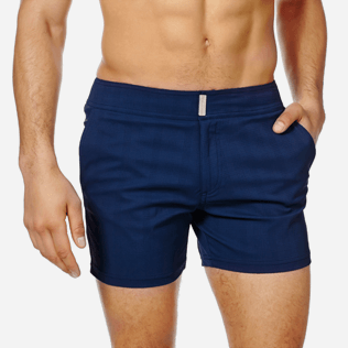Homme CEINTURE PLATE Uni - Maillot de bain Homme Court Stretch Ceinture Plate Prince de Galles, Bleu nuit supp1 Homme CEINTURE PLATE Uni - Maillot de bain Homme Court Stretch Ceinture Plate Prince de Galles, Bleu nuit supp1