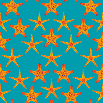 男士 Starfish Dance 平腰带弹力泳装, Curacao 打印