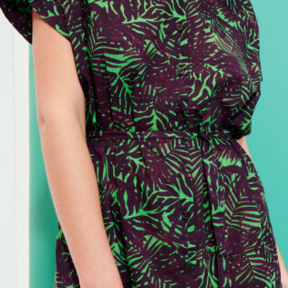 foto di Donna Altri Stampato - Chemisier donna in cotone Madrague, Verde prato inglese dettagli vista 1 foto di Donna Altri Stampato - Chemisier donna in cotone Madrague, Verde prato inglese dettagli vista 1