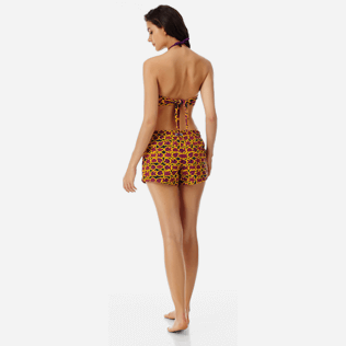 Women Others Printed - Women Swim short Tulum, Reddish purple backworn Women Others Printed - Women Swim short Tulum, Reddish purple backworn